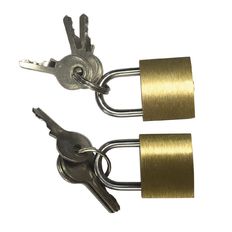 Padlock - brass twin padlocks 50mm with 6 keys alike - Rodgers Building and Landscaping Supplies
